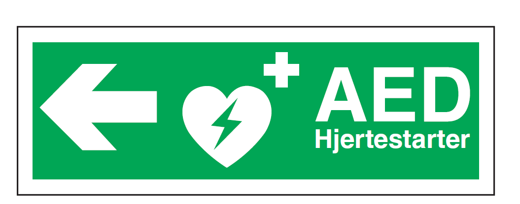 Hjertestarter skilt