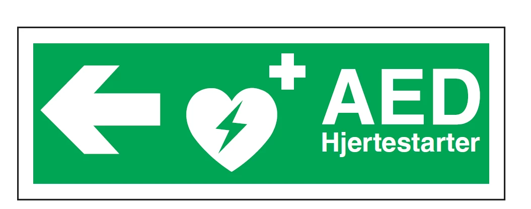 Hjertestarter skilt