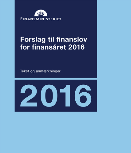 Forsiden af Finansloven 2016