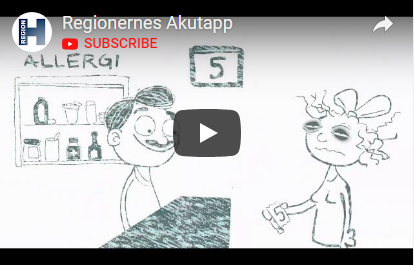   Skærmbillede fra videoen Regionernes Akutapp