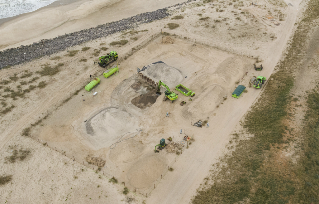 Overbliksfoto fra gravearbejdet på Høfde 42. Foto: Rune Borre-Jensen, Region Midtjylland 