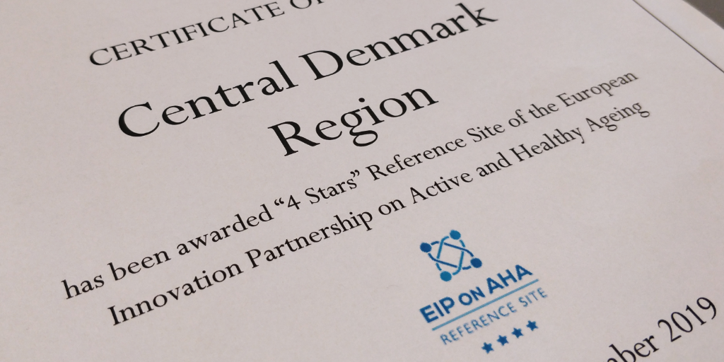 Foto af ward-certifikat vedr. sundhedsinnovationsstjerner til Region Midtjylland fra EU11321_award_twitter.png