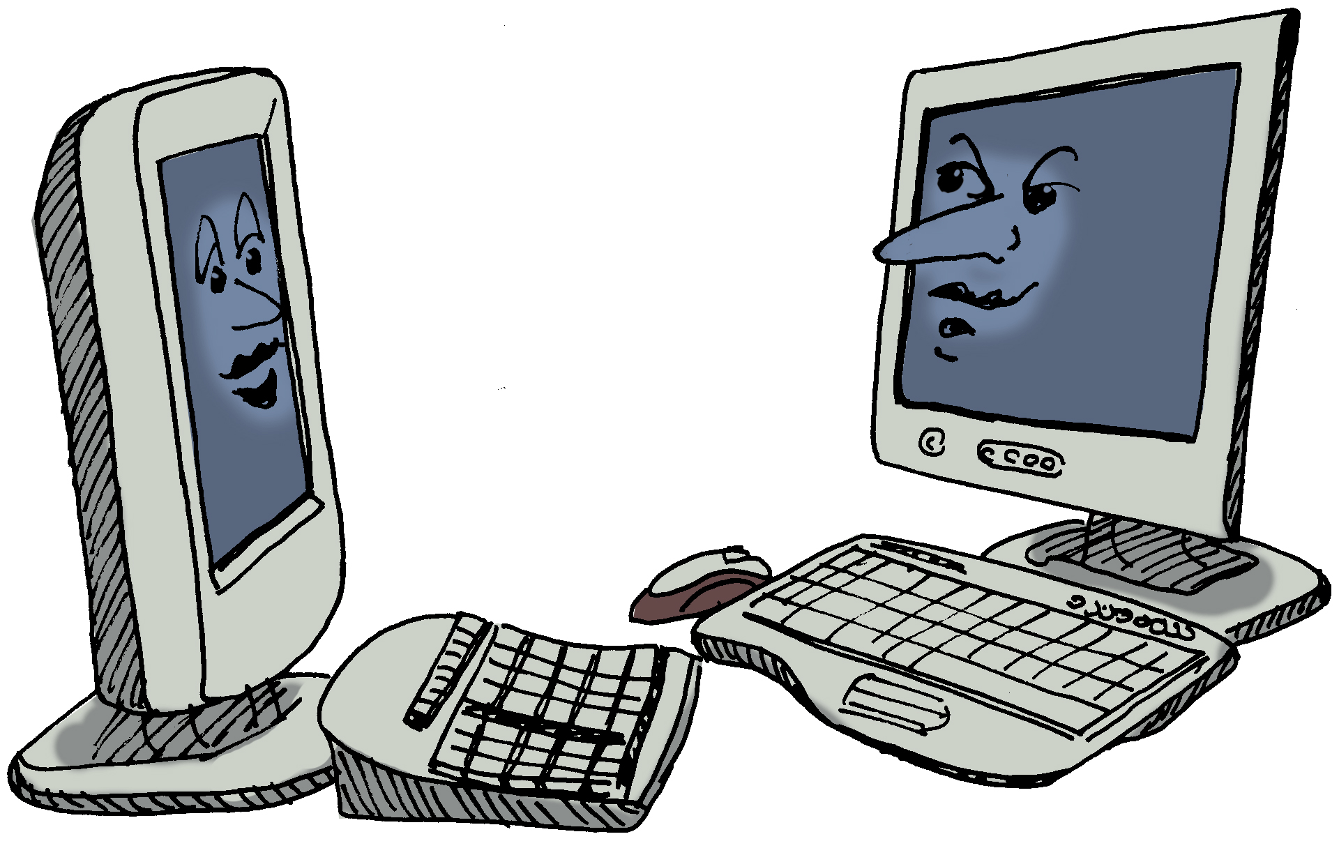 Snakke-computere - illustration