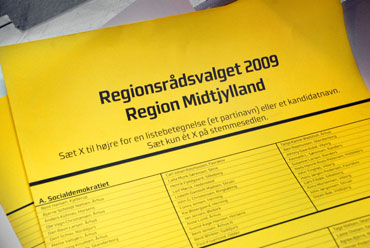 Stemmesedlen til regionsrådsvalget 2009