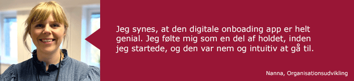 Billede af medarbejderudtalelse om It's onboarding app