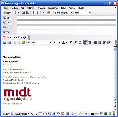 eksempel på e-mail med signatur