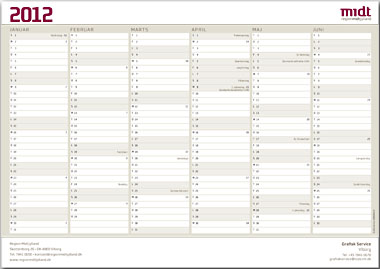 årskalender med Region Midtjyllands logo