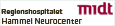 Eksempel på tilpasset logo logo med logotype "midt" og Regionshospitalet Hammel Neurocenter