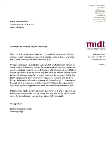 brev med Region Midtjyllands logo